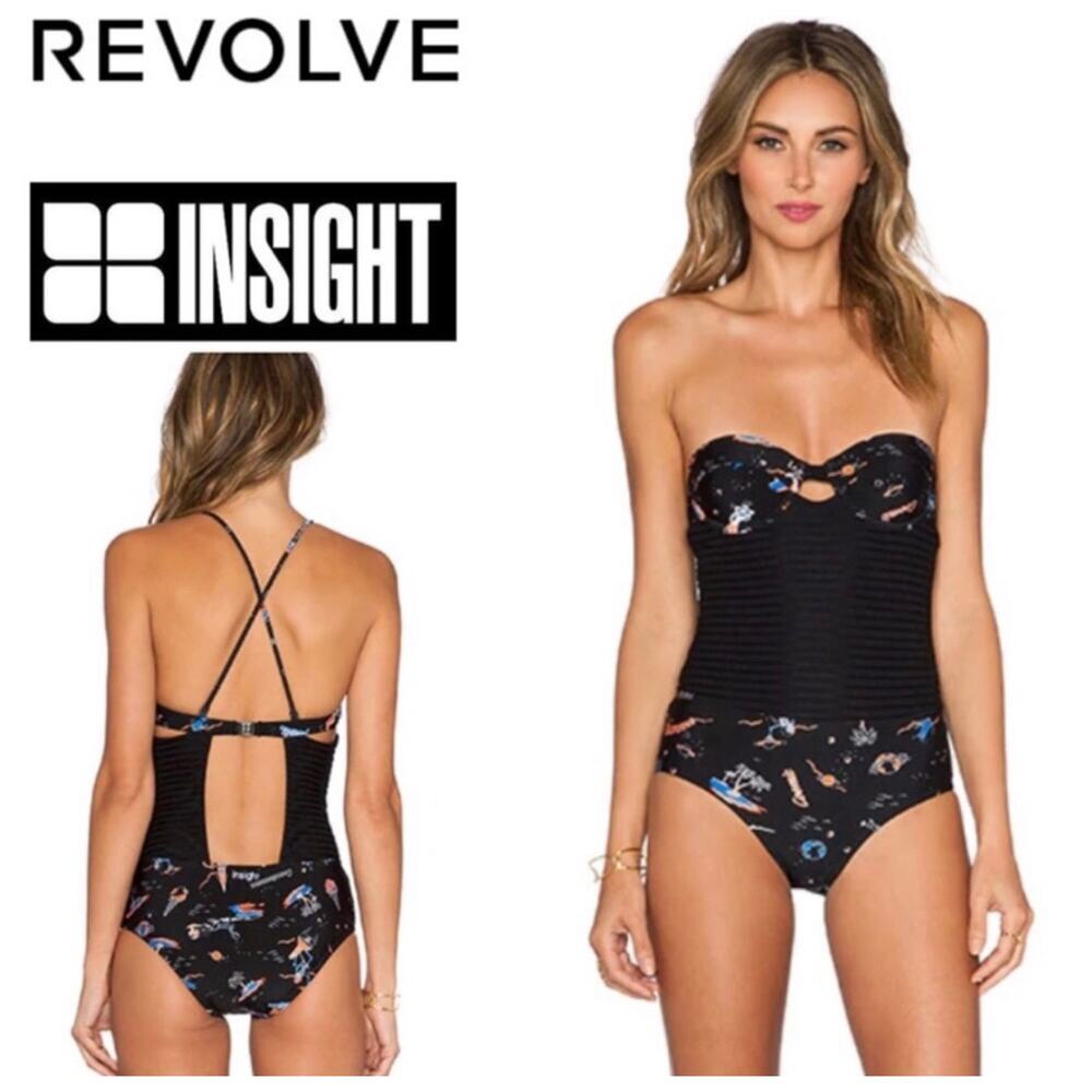 NWT Revolve Insight Bondage Bustier Swimsuit in Black